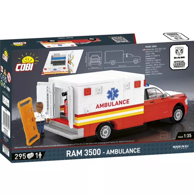 Brinquedo de construção Cobi RAM 3500 Ambulance modelo 24609 conjunto de blocos
