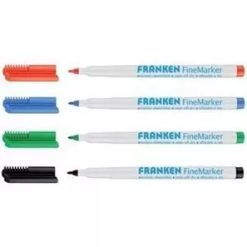 Marcador fino Franken FineMarker 4 unidades preto azul verde vermelho