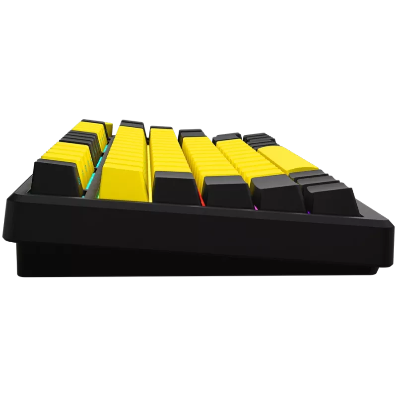 Teclado gaming mecânico sem fios LORGAR KBP7075W — Preto/Amarelo, layout EN