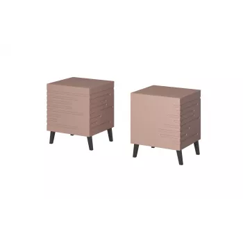 Mesa de cabeceira cama meble NOVA 44x40x52 cm rosa mate, 1 gaveta, estrutura 16 mm