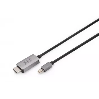 DIGITUS - Cabo adaptador - Mini DisplayPort (macho) para HDMI (macho) - 1,0 m - Suporte de 8K 60 Hz - Preto (DB-340109-010-S)