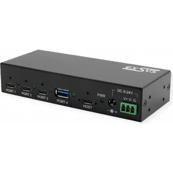 EXSYS EX-12293HMS Hub metálico USB 3.2 Gen 2, 4 portas (3x USB-C + 1x USB-A)