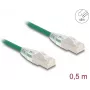 Cabo de rede DeLOCK RJ45 Cat.6A macho para macho 0,5 m verde