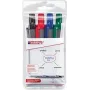 Marcador Edding retract 12 4 unidades ponta redonda preto azul verde vermelho