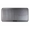 Grelhador de mesa elétrico Rommelsbacher BBQ 2003 — 1900 W, 50×25 cm, canelado + teppanyaki, termostato contínuo, prateado/preto