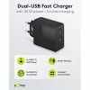 Carregador de interior Goobay 61757 Carregamento rápido USB Type-C 2 Portas Preto