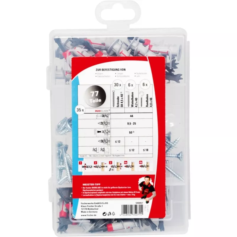 Fischer DUOBLADE 77 Master-Box conjunto de ancoragens para pladur