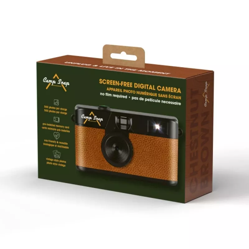 Câmara digital sem ecrã Camp Snap CS-V105-BR-JP — câmara compacta castanha sem ecrã