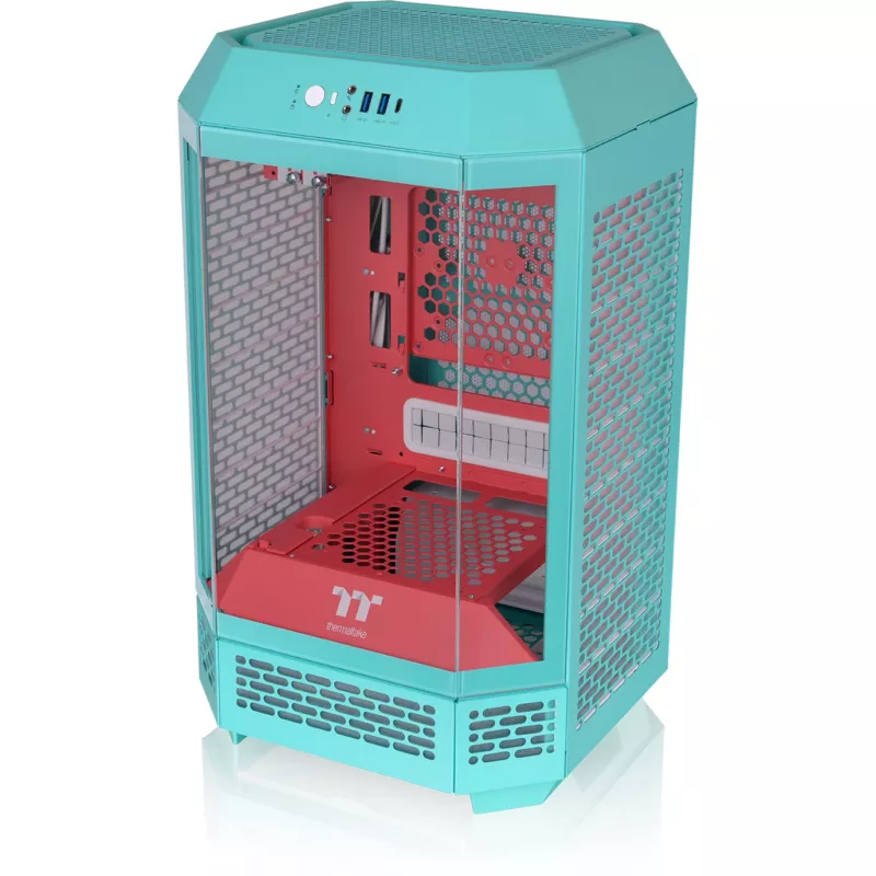 The Tower 250, caixa tower menta/framboesa, Tempered Glass