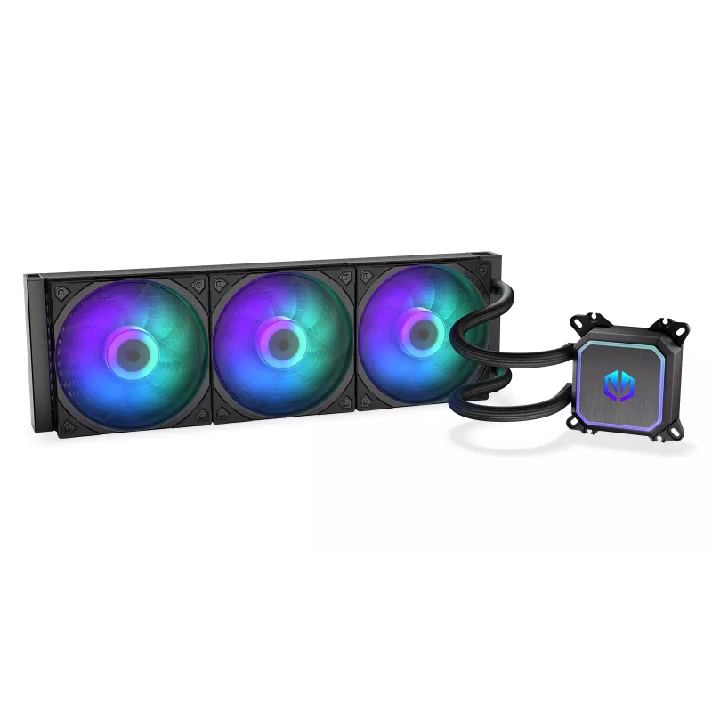 Endorfy Navis F360 ARGB EY3B006 refrigeração líquida AIO para CPU, radiador de 360 mm, 3 ventoinhas de 120 mm, 250–1800 RPM, LGA 1700/AM5/AM4, preto