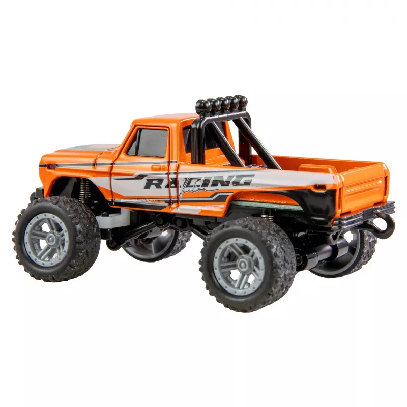 Monstertruck radiocontrolado Amewi DieCast 1:64 RTR laranja, caixa metálica, Ready-to-Run