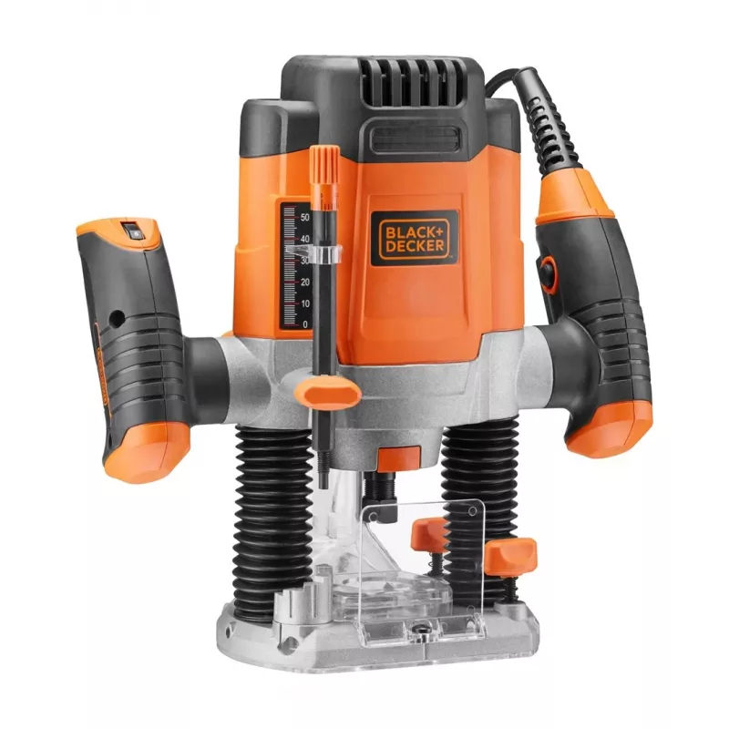 Fresadora/Trimmer Black & Decker KW1200EKA-QS — fresadora compacta com ajuste de profundidade, design ergonómico