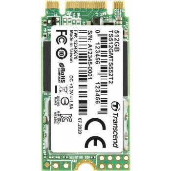 Transcend MTS552T2 - SSD - 512 GB - interno - M.2 2242 (frente e verso) (M.2 2242 (frente e verso)) - SATA 6Gb/s (TS512GMTS552T2)