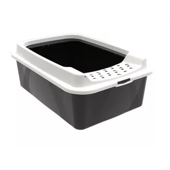 Caixa de areia aberta rotho Bonnie Cat 572×393×209 mm, tecnopolímero, 30 L, preto/cinzento