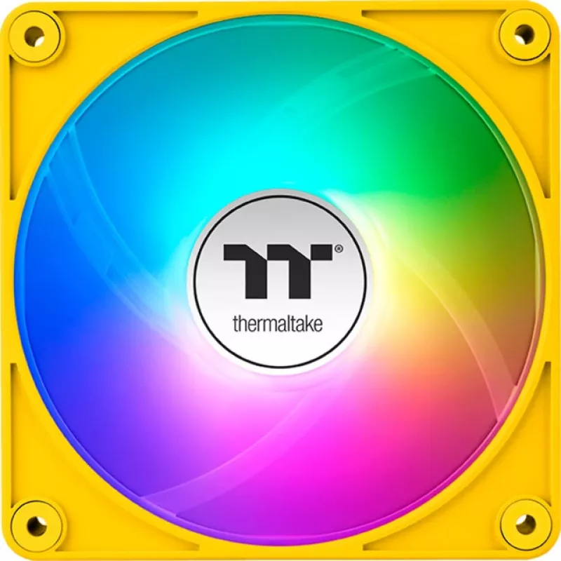 Ventoinhas de caixa Thermaltake CT120 EX ARGB 120 mm amarelo pack de 3