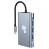 HUB 8in1 adaptador USB C HDMI x2 USB VGA RJ45 PD