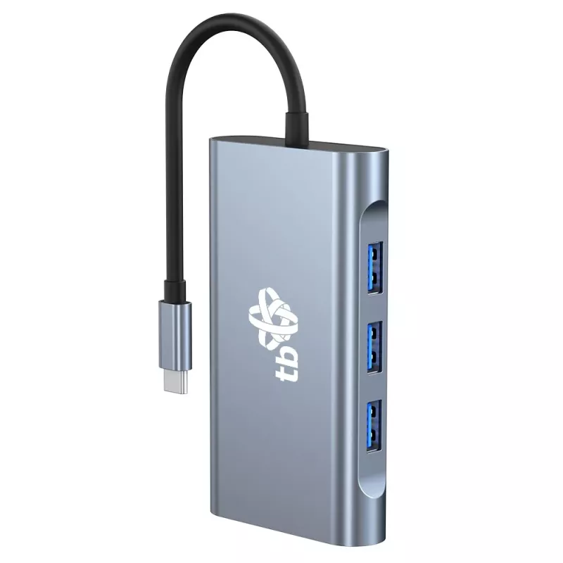 HUB 8in1 adaptador USB C HDMI x2 USB VGA RJ45 PD