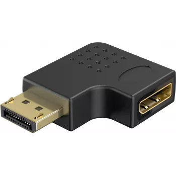 Goobay adaptador DisplayPort angular 90° esquerda preto (77132)