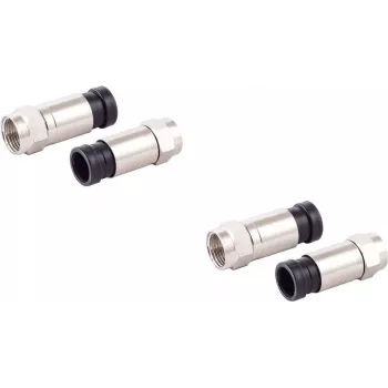 Conjunto de fichas coaxiais F de compressão ShiverPeaks 85029-A-SET2 para cabo de 7 mm, 2 peças