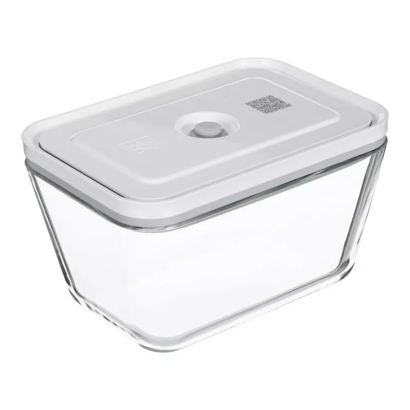 ZWILLING Fresh & Save 36803-003-0 conjunto de recipientes retangulares de vidro a vácuo, 3 un. (S/M/L, 0,35/0,75/1,6 L), borossilicato, adequado para micro-ondas/forno/máquina de lavar loiça, cinzento/transparente