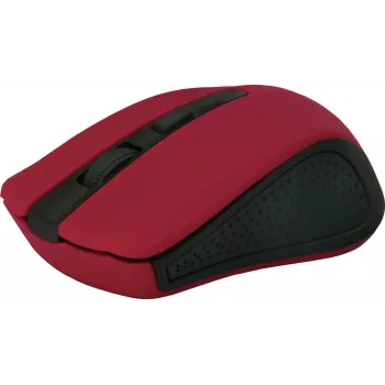 Rato ótico sem fios DEFENDER MM-935 RF – ambidestro, 1600 DPI, vermelho, recetor RF USB, pilhas AAA