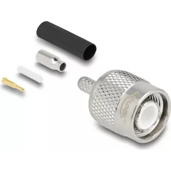 Ficha macho coaxial TNC de crimpar DELOCK para RG-174 / RG-316 com tubo termorretrátil, 1 unid.