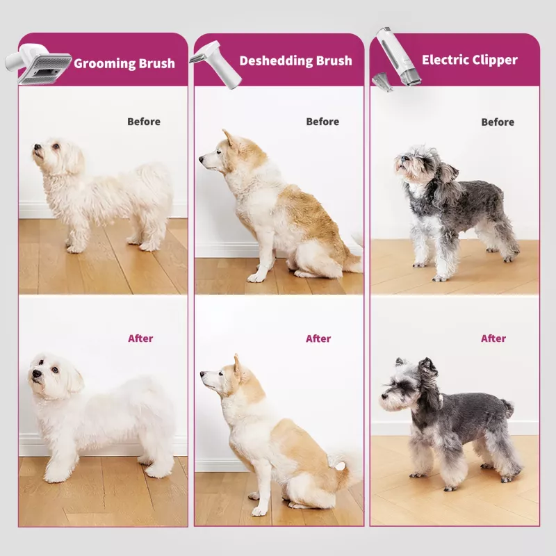 PETKIT AirClipper 5-in-1 LM4 kit de tosquia para animais com aspirador, cinzento/branco