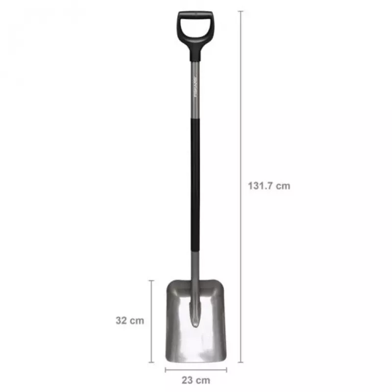 Pá Fiskars Ergonomic FS.S. 1025376 cinzento — pá de jardim ergonómica, Fiskars 1070058