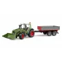 Trator de brincar BRUDER Fendt Vario 211 com carregador frontal e atrelado lateral