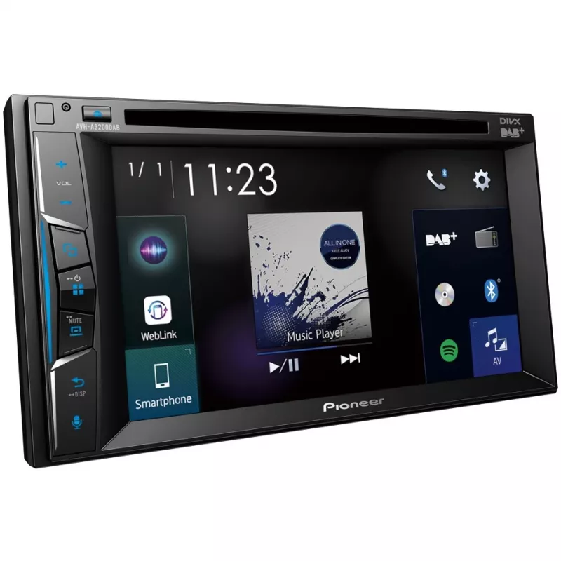 Recetor multimédia para automóvel Pioneer AVH-A3200DAB preto