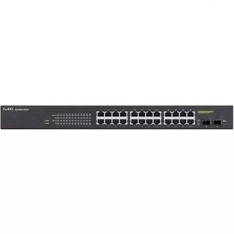 Zyxel GS1900-24HP gerido Gigabit Ethernet (10/100/1000) 1U preto