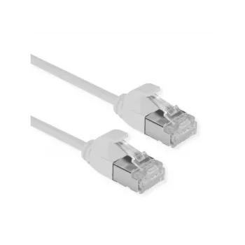 ROLINE DataCenter - Cabo de patch - RJ-45 (M) para RJ-45 (M) - 1,5 m - U/FTP - CAT 6a - sem halogéneos, moldado, snagless, fio flexível, 10 Gigabit Ethernet - cinzento, RAL 7035 (21.15.3304)