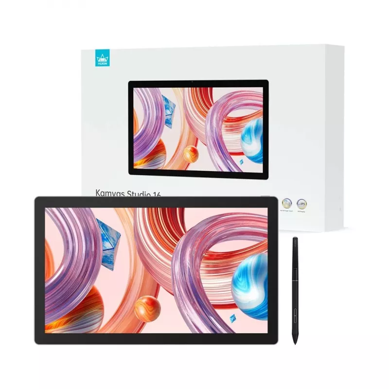 Mesa digitalizadora Huion Kamvas Studio 16 KS1601 15,8 polegadas ecrã IPS Quad HD 2560×1440, 16 GB RAM, 512 GB SSD, Wi‑Fi 6, bateria 58 Wh