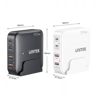 UNITEK P1229AWH01-EU Carregador para dispositivos móveis universal branco AC carregamento rápido interior