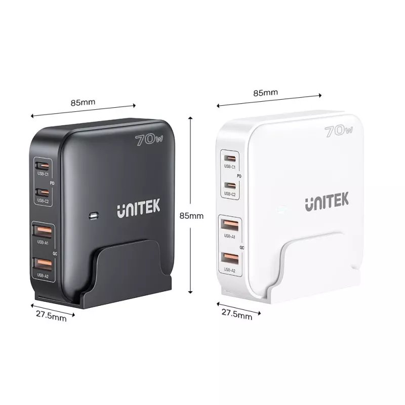 UNITEK P1229AWH01-EU Carregador para dispositivos móveis universal branco AC carregamento rápido interior