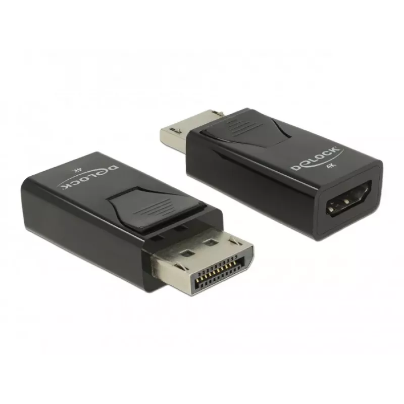 Adaptador Delock DisplayPort 1.2 macho para HDMI fêmea 4K passivo preto