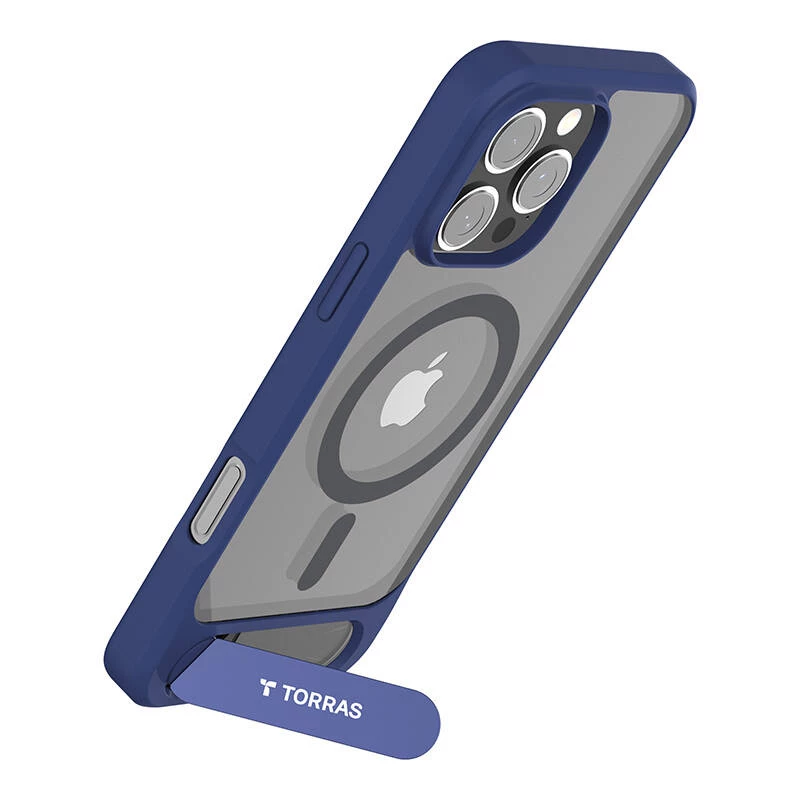Capa Torras Pstand Series para iPhone 16 Pro — azul, fina, capa de proteção leve