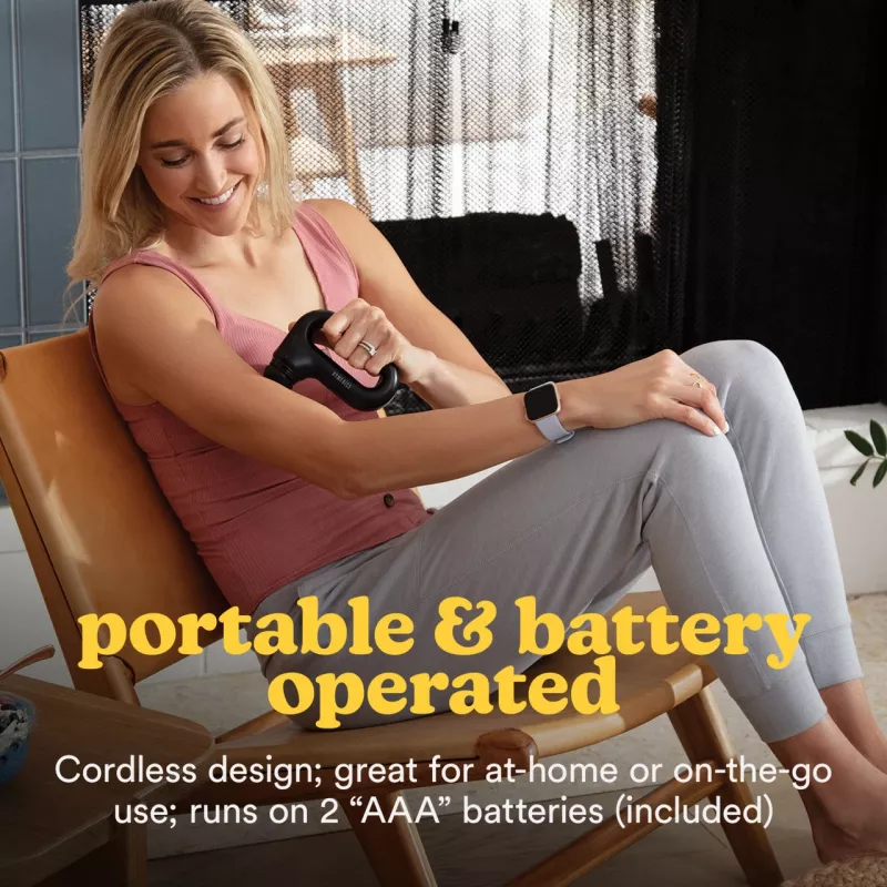 Pistola de massagem vibratória portátil HoMedics HHP-120BK – massajador de percussão compacto recarregável