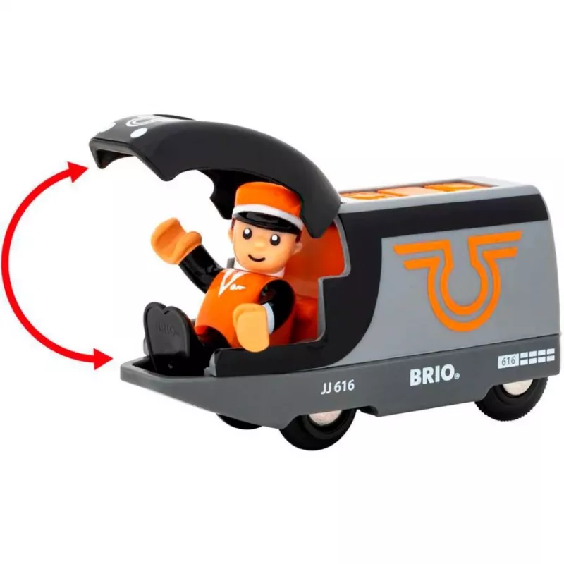 Comboio de passageiros BRIO 63604700 laranja-preto, comboio de madeira, compatível com carris BRIO