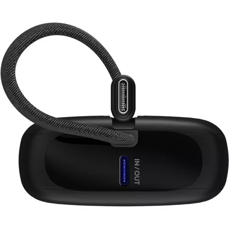Powerbank portátil Goobay 10.000 mAh com cabo USB-C integrado – 20 W compacto para levar consigo (76251)