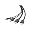 Cabo combo Belkin Secure KVM - cabo de vídeo / USB / áudio - conforme TAA - USB, mini-jack, HDMI (M)