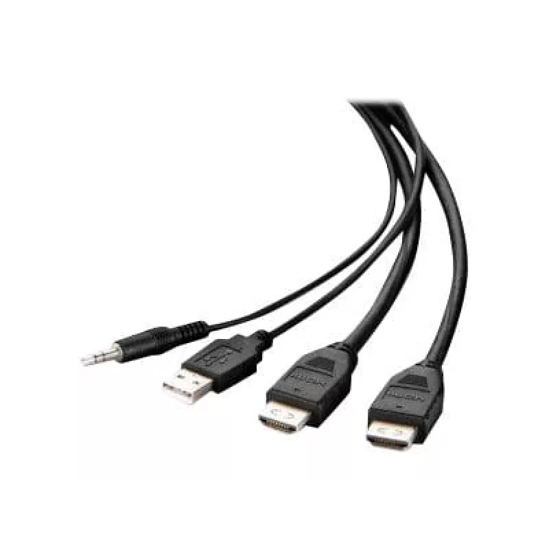 Cabo combo Belkin Secure KVM - cabo de vídeo / USB / áudio - conforme TAA - USB, mini-jack, HDMI (M)