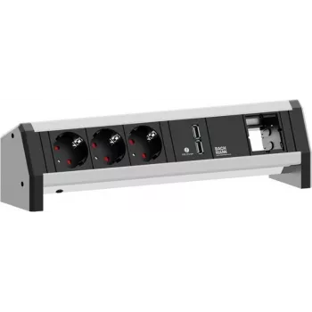 BACHMANN DESK 3x tomada Schuko 1x carregador USB 1x ABD GST18 (902.0253)