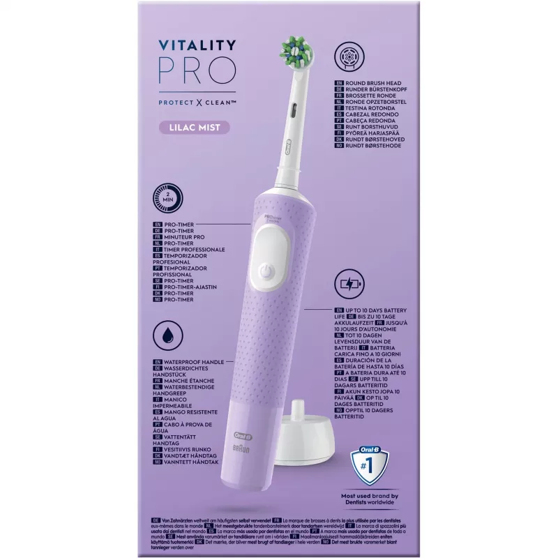 Escova de dentes elétrica Oral-B Vitality Pro roxo 1 escova
