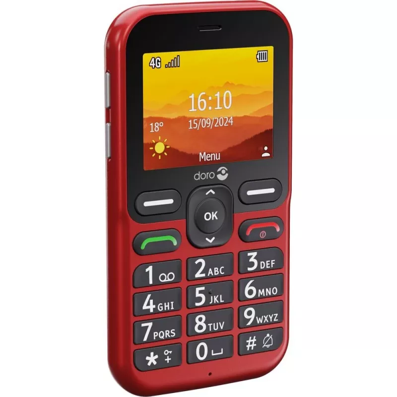 Doro Leva L10 4G, telefone de teclas grandes, vermelho (380571)