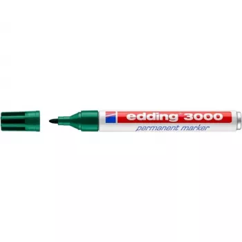 Marcador permanente Edding 3000 verde 10 unid.