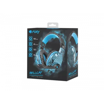 Auscultadores para gamers Fury Hellcat iluminação LED