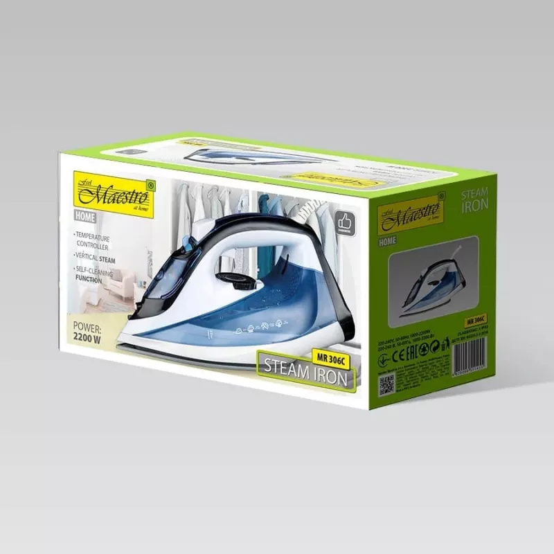 Ferro de engomar a vapor MAESTRO MR-306C 2200W Branco, Azul