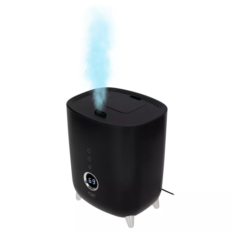 Adler | AD 7972 | Humidificador | 23 W | Capacidade do depósito de água 4 L | Adequado para divisões até 35 m² | Ultrassónico | Capacidade de humidificação 150-300 ml/h | Preto