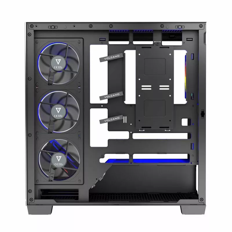 Caixa de PC MODECOM Volcano Stellar 5F ATX Midi Tower, vidro temperado, 5 ventoinhas pré-instaladas, USB‑C, suporta microATX/ATX, GPU máx. 420 mm, altura do cooler da CPU 175 mm